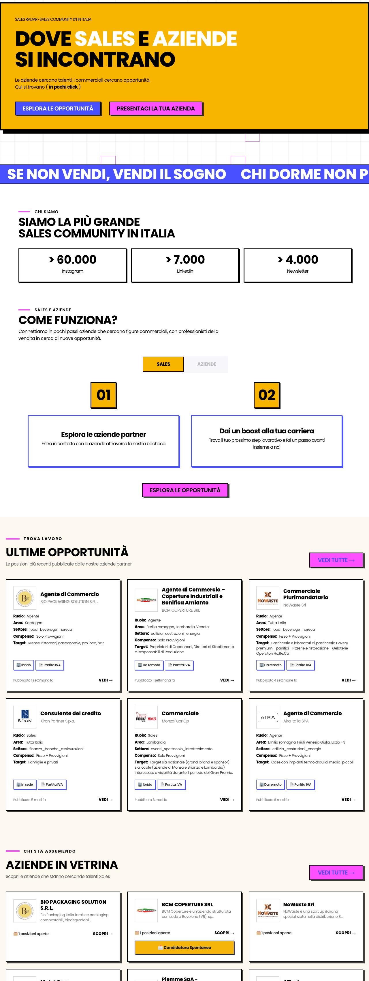 Homepage di Il Commerciale su desktop