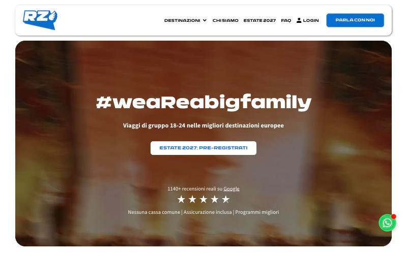 Homepage del sito Errezeta Events